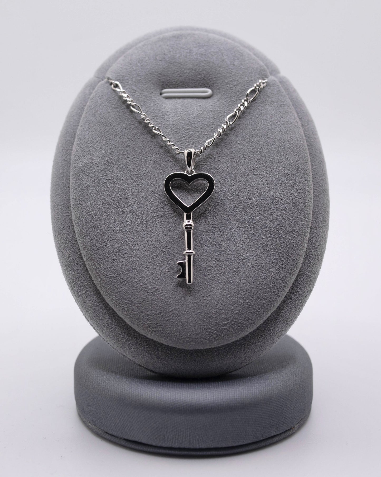 Sterling Silver Heart Key Pendant